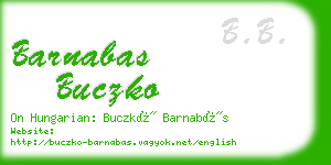 barnabas buczko business card